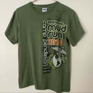 Camp Pendleton Mud Run Tshirt Green Small